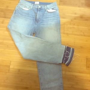 Hudson High Rise ZOEEY Straight Double Hem Jeans